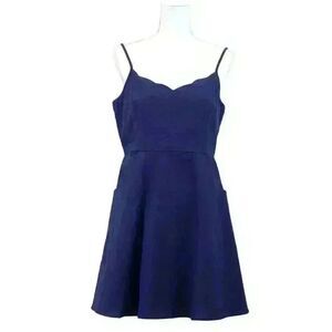 Market & Spruce "Truly Poppy" Navy Linen Mini Dress – Size Large